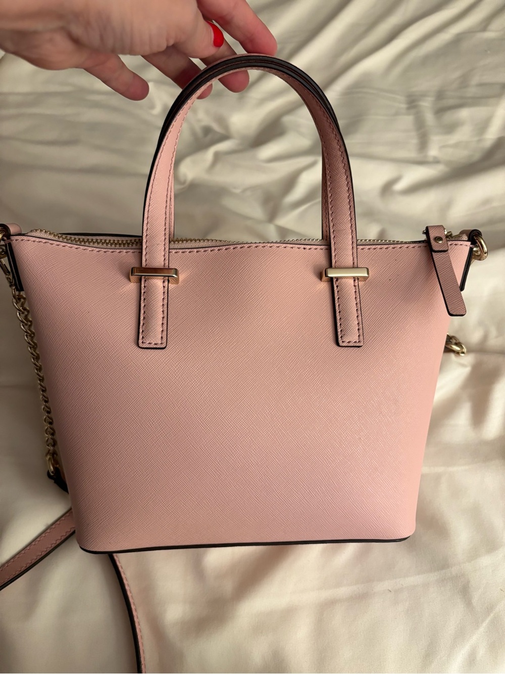 kate spade Pink Saffiano Leather Mini Satchel with Gold Hardware - Picture 2 of 5